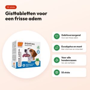 BF Petfood Dogbite hondensnoepjes tandverzorging 55 stuks – gisttabletten – voordelen