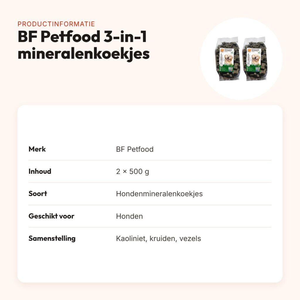 BF Petfood hondenkoekjes 3-in-1 mineralen 500 g – multipack 2 stuks – productinformatie