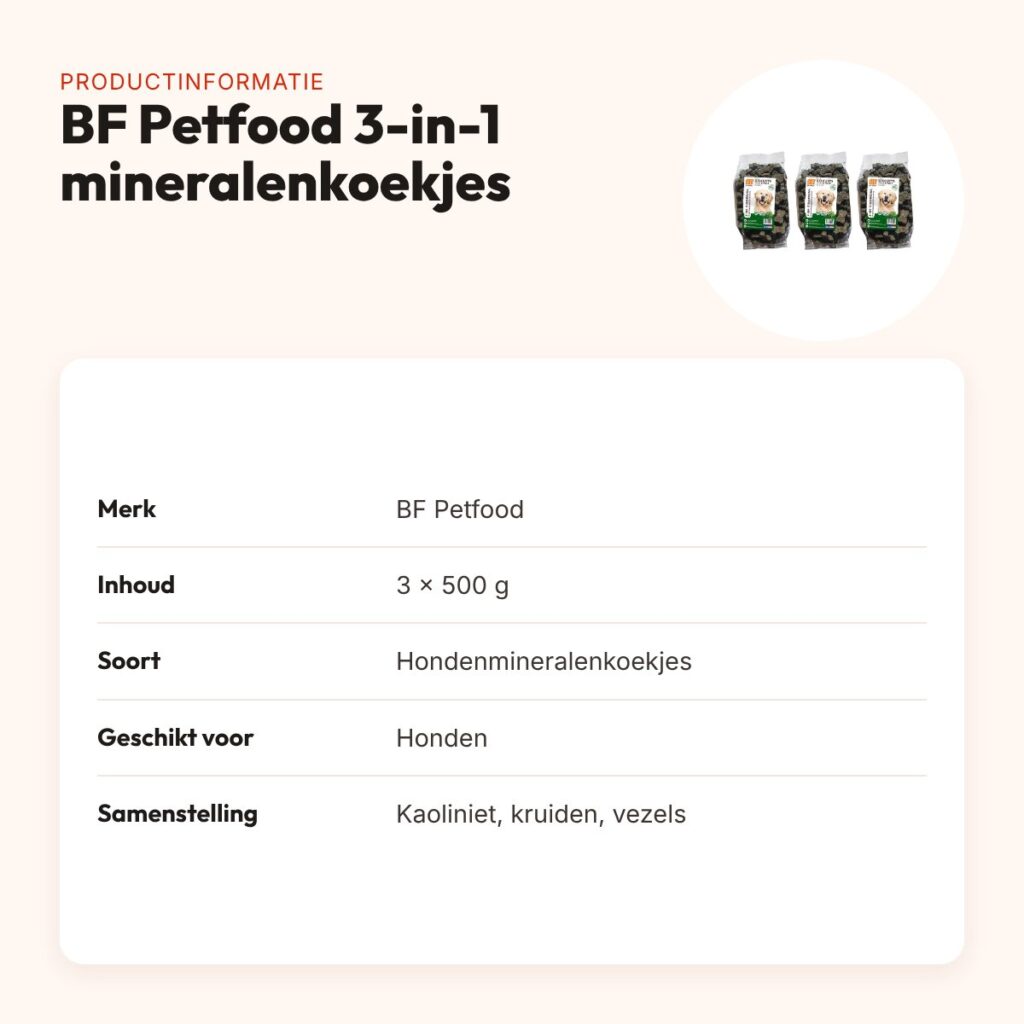 BF Petfood hondenkoekjes 3-in-1 mineralen 500 g – multipack 3 stuks – productinformatie