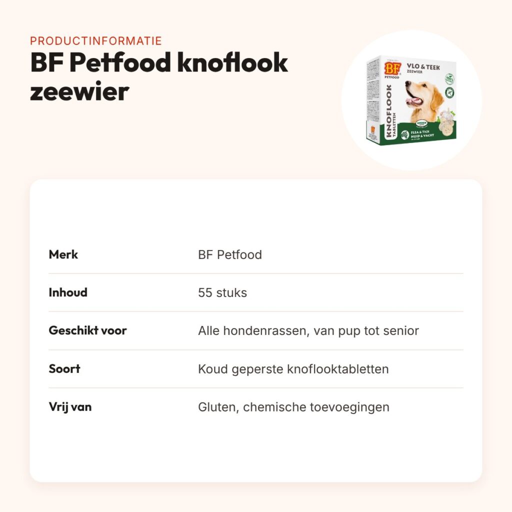 BF Petfood hondensnoepjes knoflook zeewier 55 stuks – glutenvrij – productinformatie