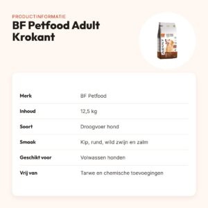 BF Petfood hondenvoer Adult Krokant 12,5 kg – tarwevrij – productinformatie