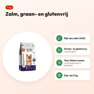 BF Petfood hondenvoer Adult Sensitive Small Breed 5 kg – zalm, graanvrij – voordelen