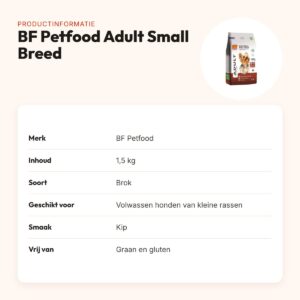 BF Petfood hondenvoer Adult Small Breed 1,5 kg – kip, graanvrij – productinformatie