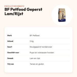 BF Petfood hondenvoer geperst Lam/Rijst Premium 5 kg – hypoallergeen – productinformatie