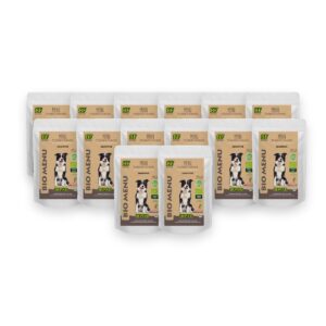 BF Petfood hondenvoer Organic kalkoen menu pouch 14 x 150 g – biologisch – verpakking
