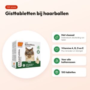 BF Petfood kattensnoepjes Hairball 100 stuks – gisttabletten, glutenvrij – voordelen