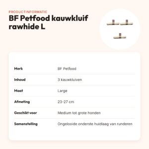 BF Petfood kauwkluif rawhide Large 23-27 cm – multipack 3 stuks – productinformatie