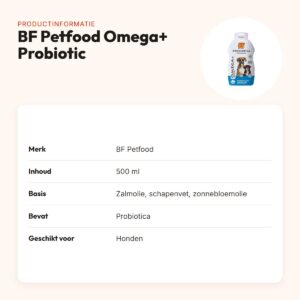 BF Petfood Omega+ Probiotic 500 ml – darmbalans voor honden – productinformatie
