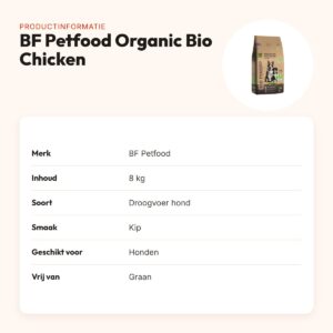 BF Petfood Organic hondenvoer Bio Chicken 8 kg – kip, graanvrij – productinformatie