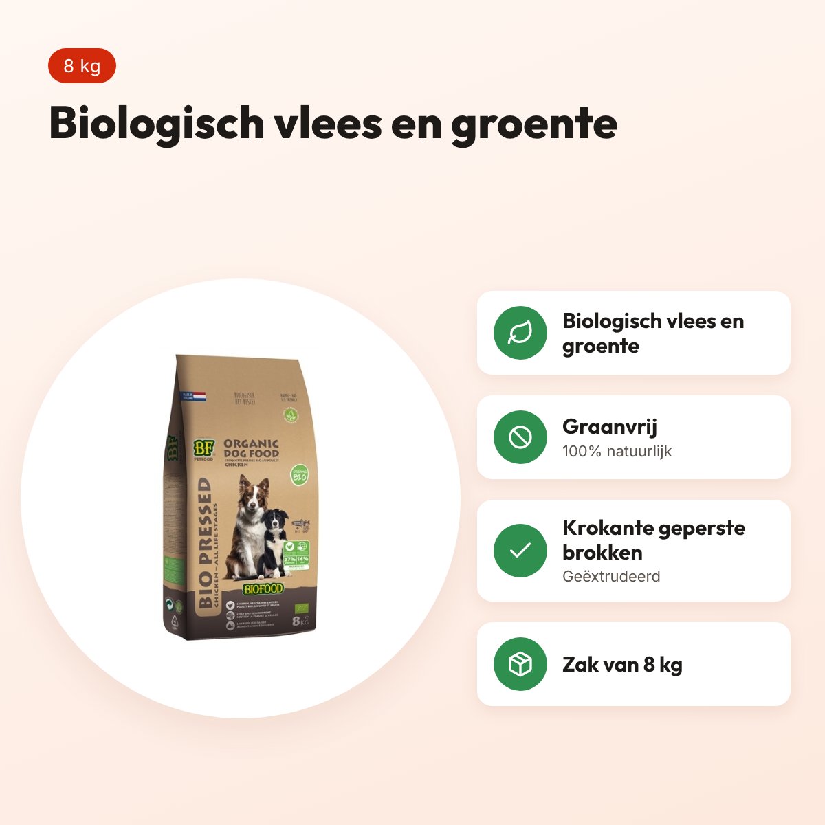 BF Petfood Organic hondenvoer Bio Chicken 8 kg – kip, graanvrij – voordelen