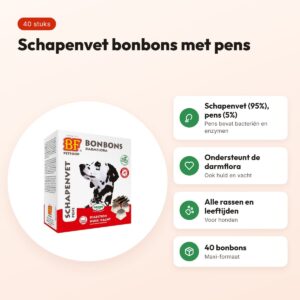 BF Petfood schapenvet bonbons Maxi pens 40 stuks – voor honden – voordelen