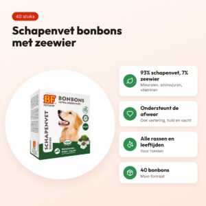 BF Petfood schapenvet bonbons Maxi zeewier 40 stuks – voor honden – voordelen