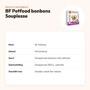BF Petfood schapenvet bonbons Souplesse 40 stuks – voor grote honden – productinformatie