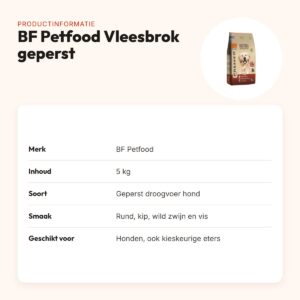 BF Petfood Vleesbrok geperst hondenvoer 5 kg – met zalmolie – productinformatie