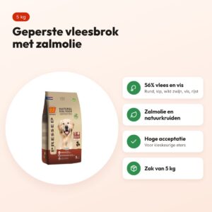 BF Petfood Vleesbrok geperst hondenvoer 5 kg – met zalmolie – voordelen