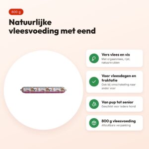 BF Petfood vleesvoeding eend 800 g – natuurlijke hondenvoeding – voordelen