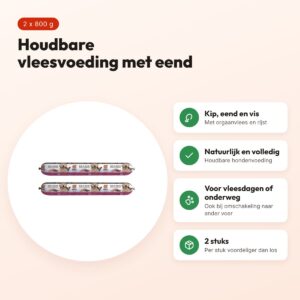 BF Petfood vleesvoeding eend houdbaar hondenvoer 800 g – multipack 2 stuks – voordelen