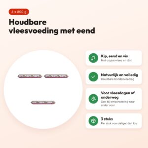 BF Petfood vleesvoeding eend houdbaar hondenvoer 800 g – multipack 3 stuks – voordelen
