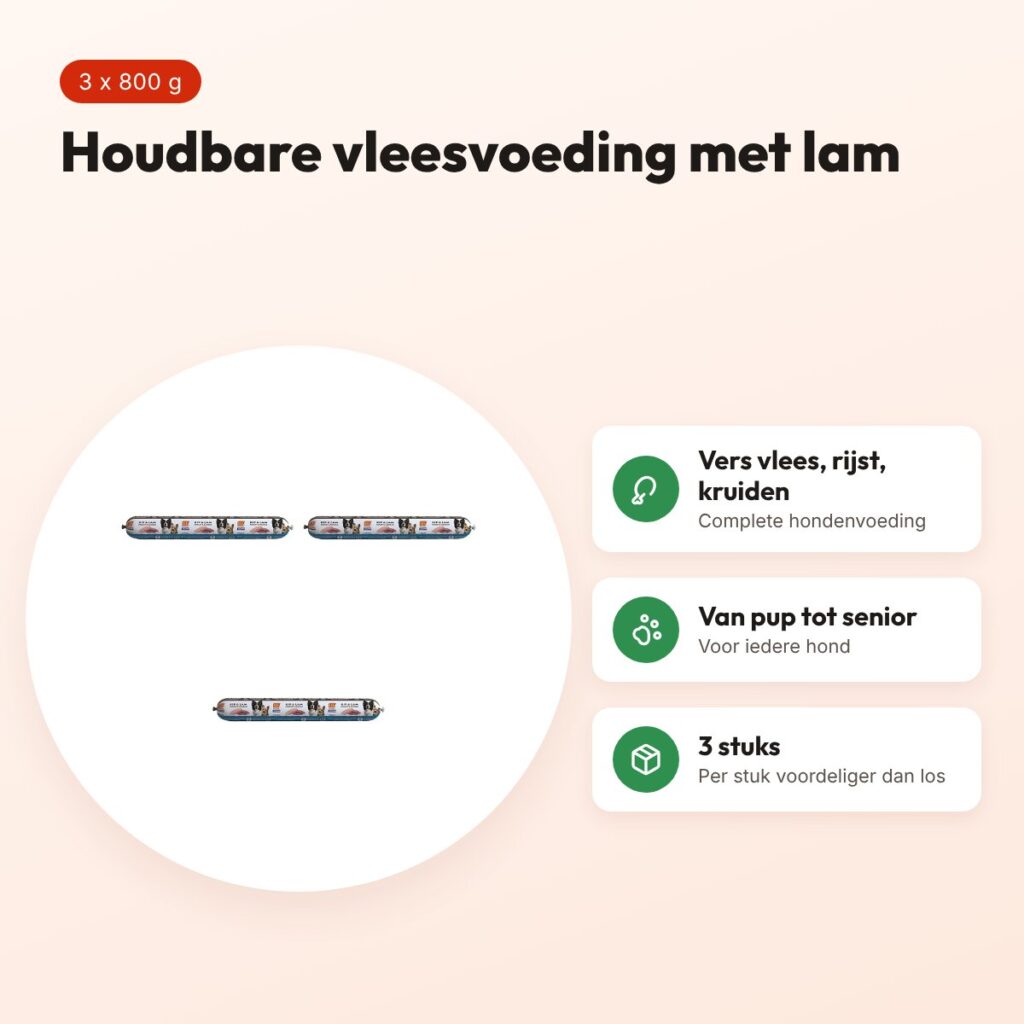 BF Petfood vleesvoeding hond lam 800 g – multipack 3 stuks – voordelen