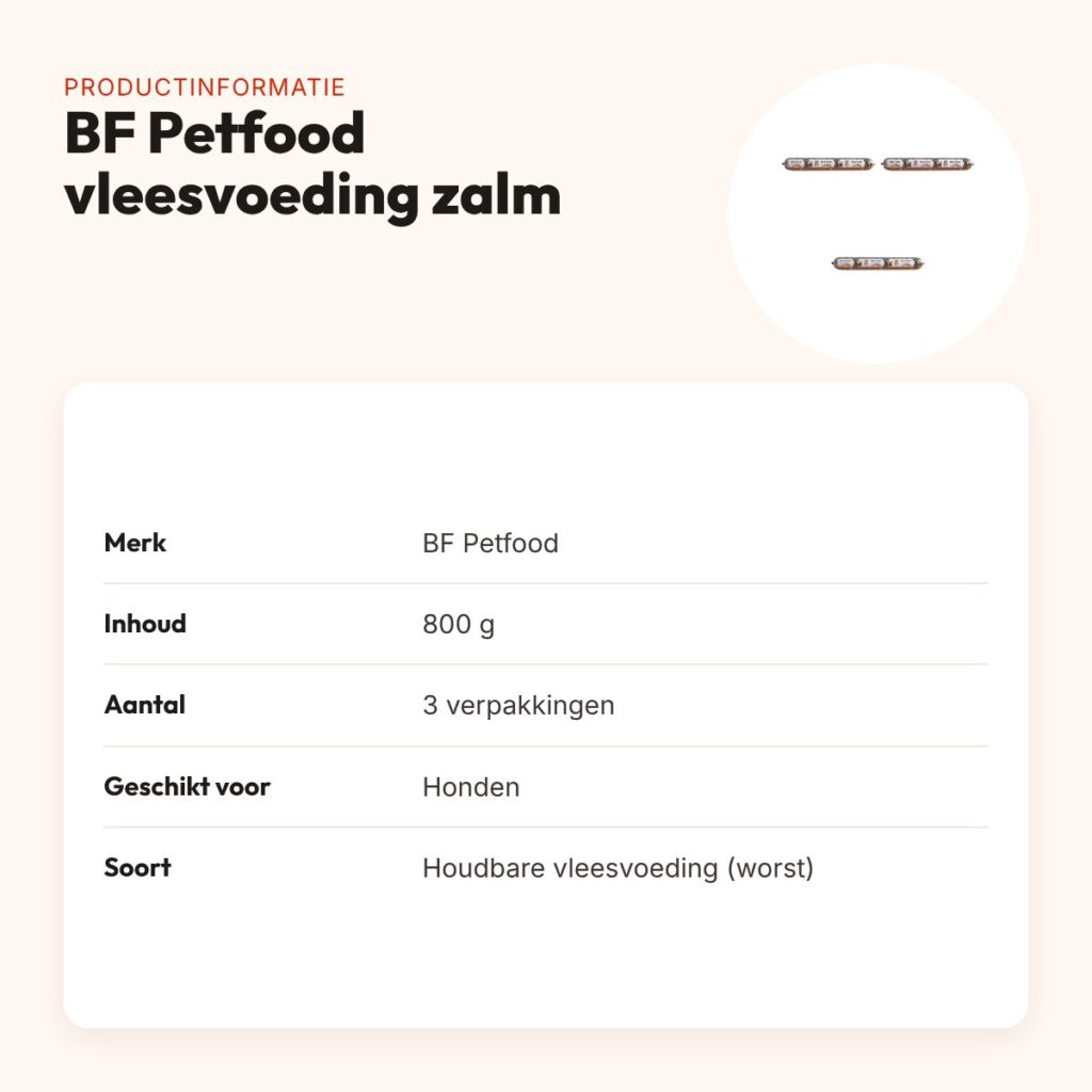BF Petfood vleesvoeding zalm houdbaar hondenvoer 800 g – multipack 3 stuks – productinformatie
