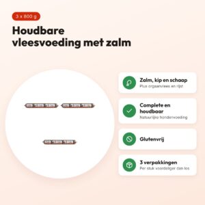 BF Petfood vleesvoeding zalm houdbaar hondenvoer 800 g – multipack 3 stuks – voordelen