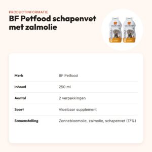 BF Petfood vloeibaar schapenvet met zalmolie 250 ml – multipack 2 stuks – productinformatie