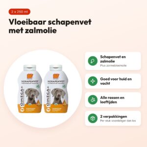 BF Petfood vloeibaar schapenvet met zalmolie 250 ml – multipack 2 stuks – voordelen