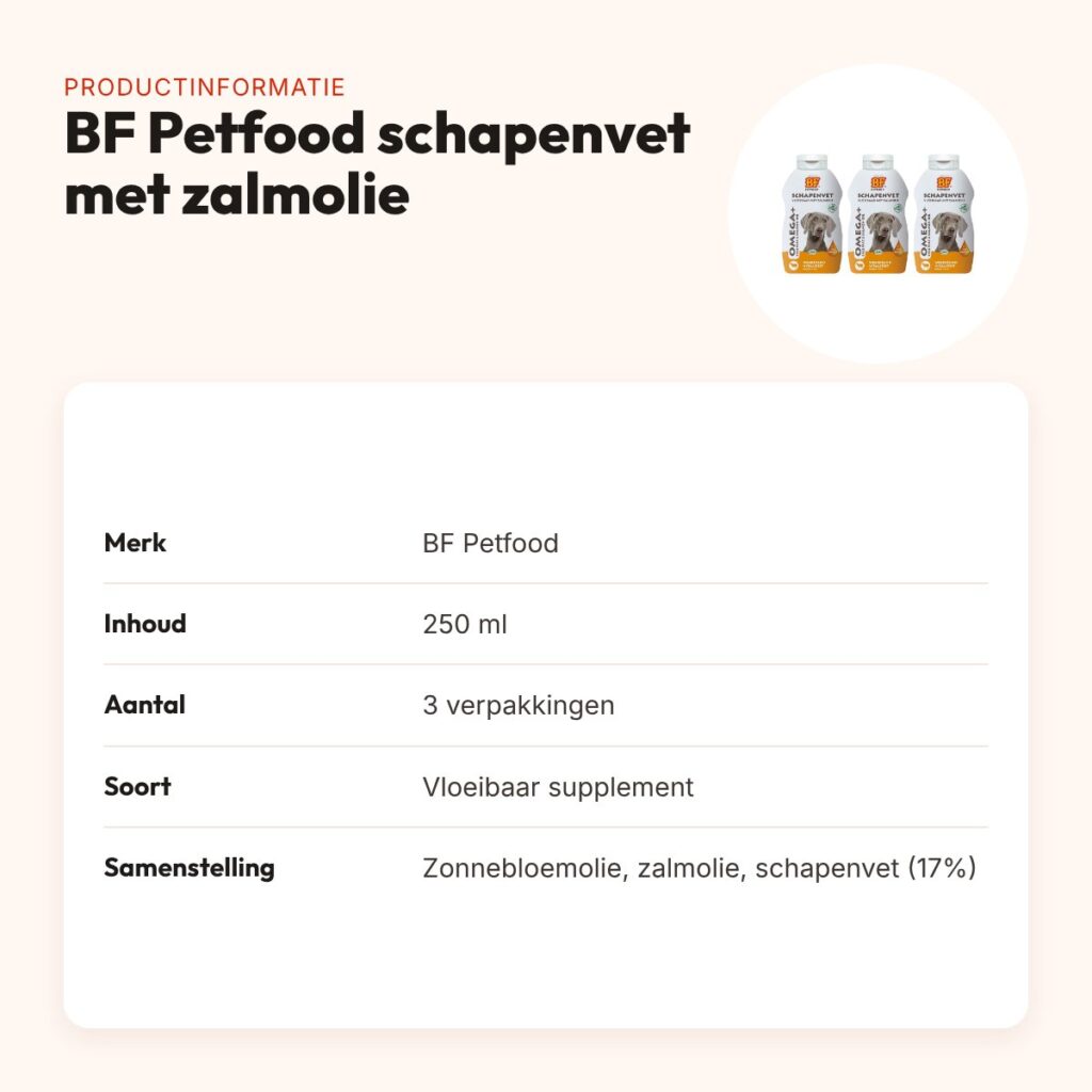 BF Petfood vloeibaar schapenvet met zalmolie 250 ml – multipack 3 stuks – productinformatie