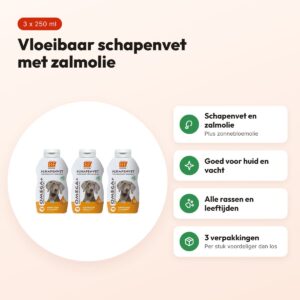 BF Petfood vloeibaar schapenvet met zalmolie 250 ml – multipack 3 stuks – voordelen
