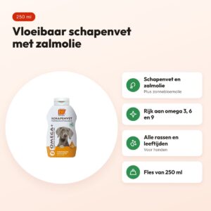BF Petfood vloeibaar schapenvet met zalmolie 250 ml – voor honden – voordelen