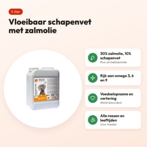 BF Petfood vloeibaar schapenvet met zalmolie 5 liter – voor honden – voordelen