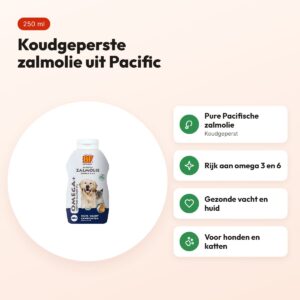 BF Petfood zalmolie 250 ml – koudgeperst, voor hond en kat – voordelen