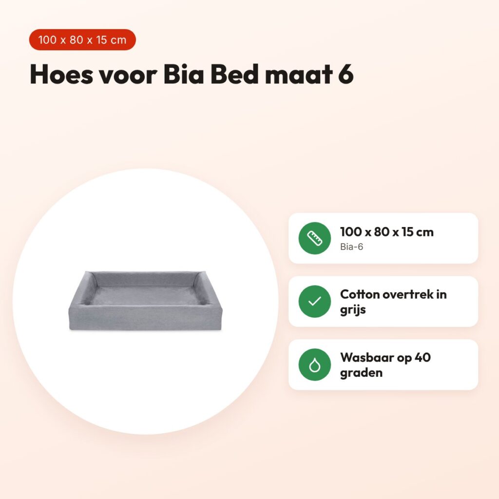 Bia Bed cotton hoes hondenmand grijs 100 x 80 x 15 cm – maat 6 – voordelen