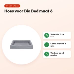 Bia Bed cotton hoes hondenmand grijs 100 x 80 x 15 cm – maat 6 – voordelen