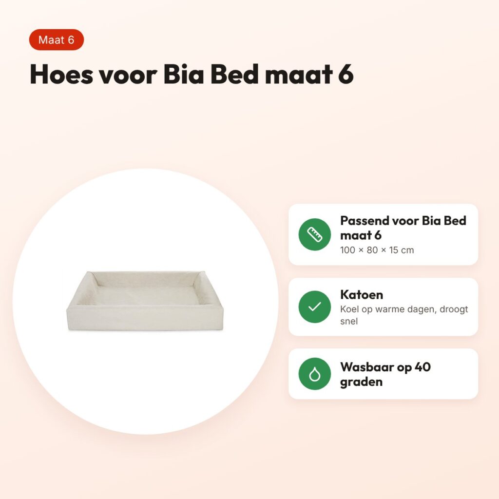 Bia Bed cotton hoes zand maat 6 (Bia-6) 100 x 80 x 15 cm – katoen – voordelen