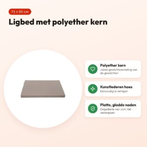 Bia Bed matras ligbed taupe 73 x 50 cm – polyether kern – voordelen