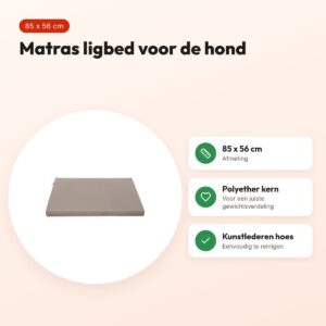 Bia Bed matras ligbed taupe 85 x 56 cm – polyether kern – voordelen