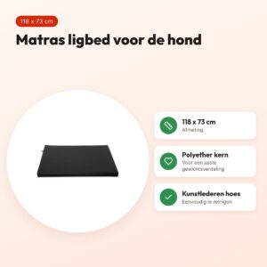 Bia Bed matras ligbed zwart 118 x 73 cm – polyether kern – voordelen