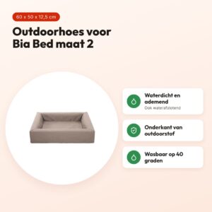 Bia Bed outdoor hoes voor hondenmand taupe Bia-2 60 x 50 x 12,5 cm – voordelen