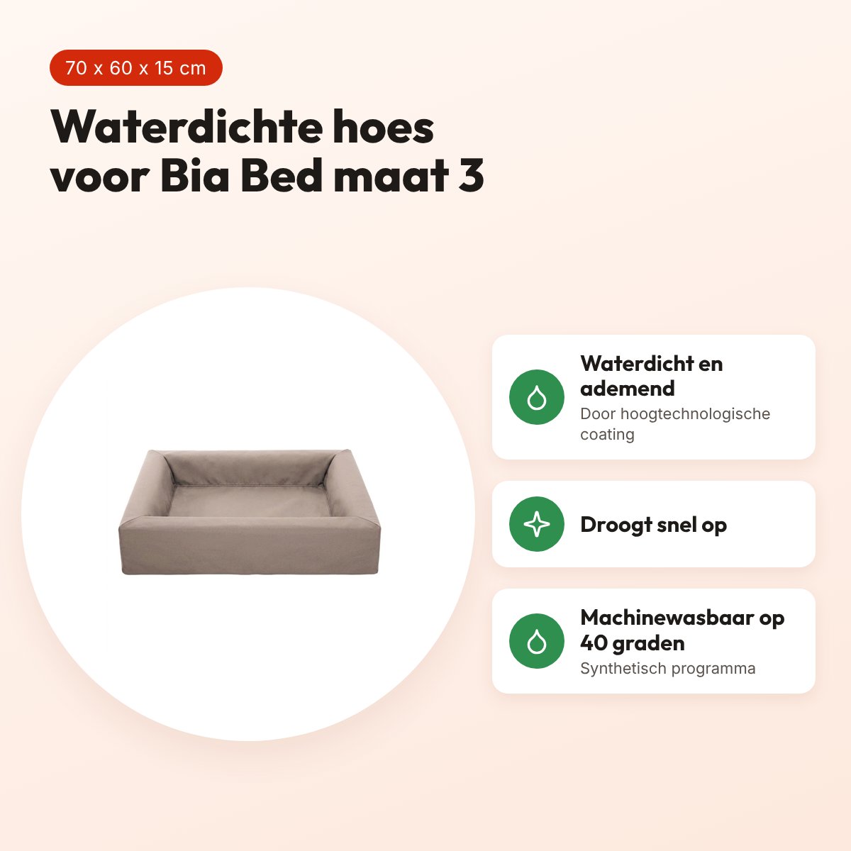 Bia Bed outdoor hoes voor hondenmand taupe Bia-3 70 x 60 x 15 cm – voordelen