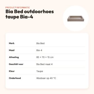 Bia Bed outdoor hoes voor hondenmand taupe Bia-4 85 x 70 x 15 cm – productinformatie