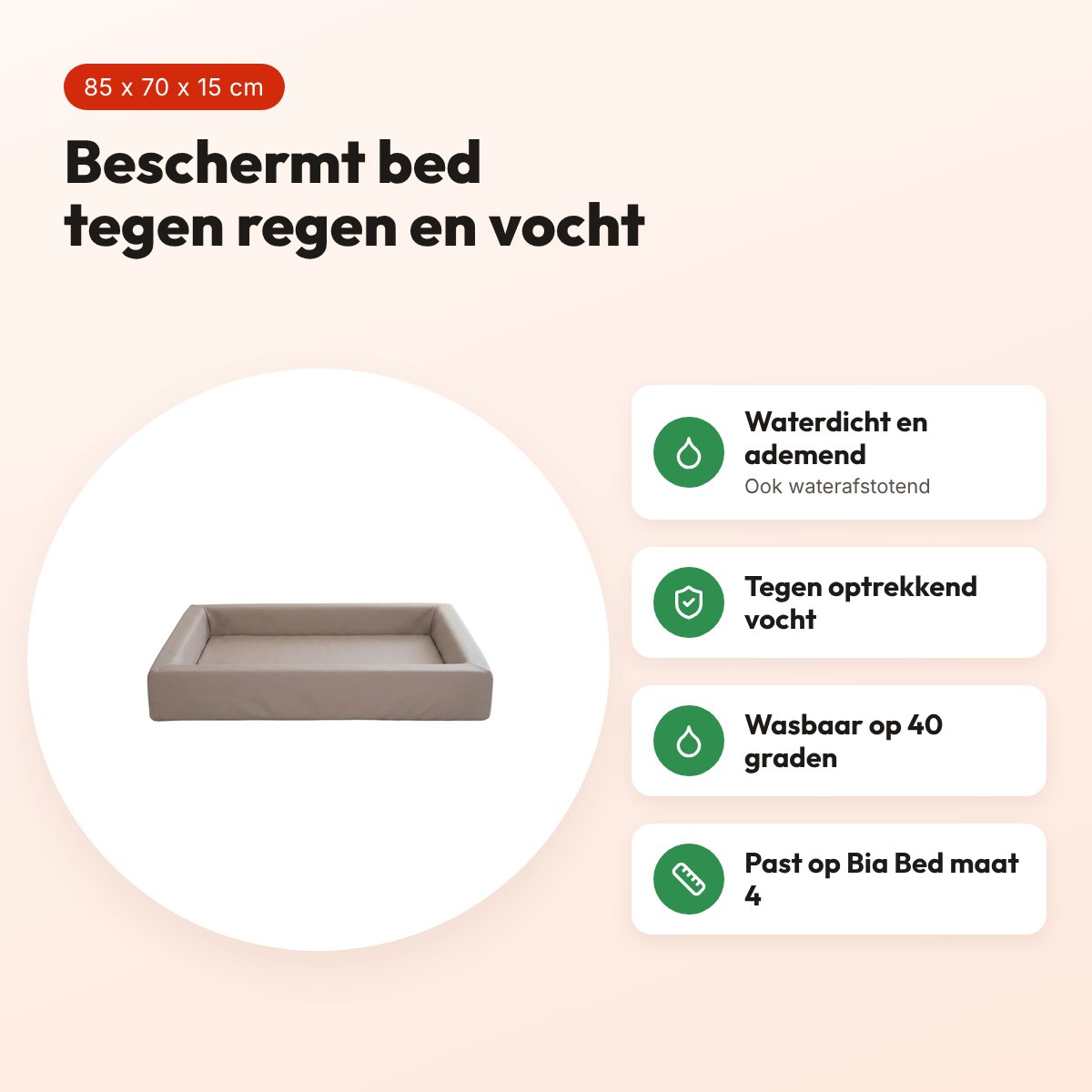Bia Bed outdoor hoes voor hondenmand taupe Bia-4 85 x 70 x 15 cm – voordelen