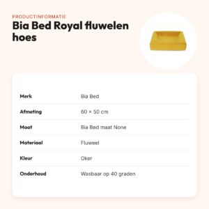 Bia Bed Royal fluwelen hoes hondenmand oker 60 x 50 cm – productinformatie