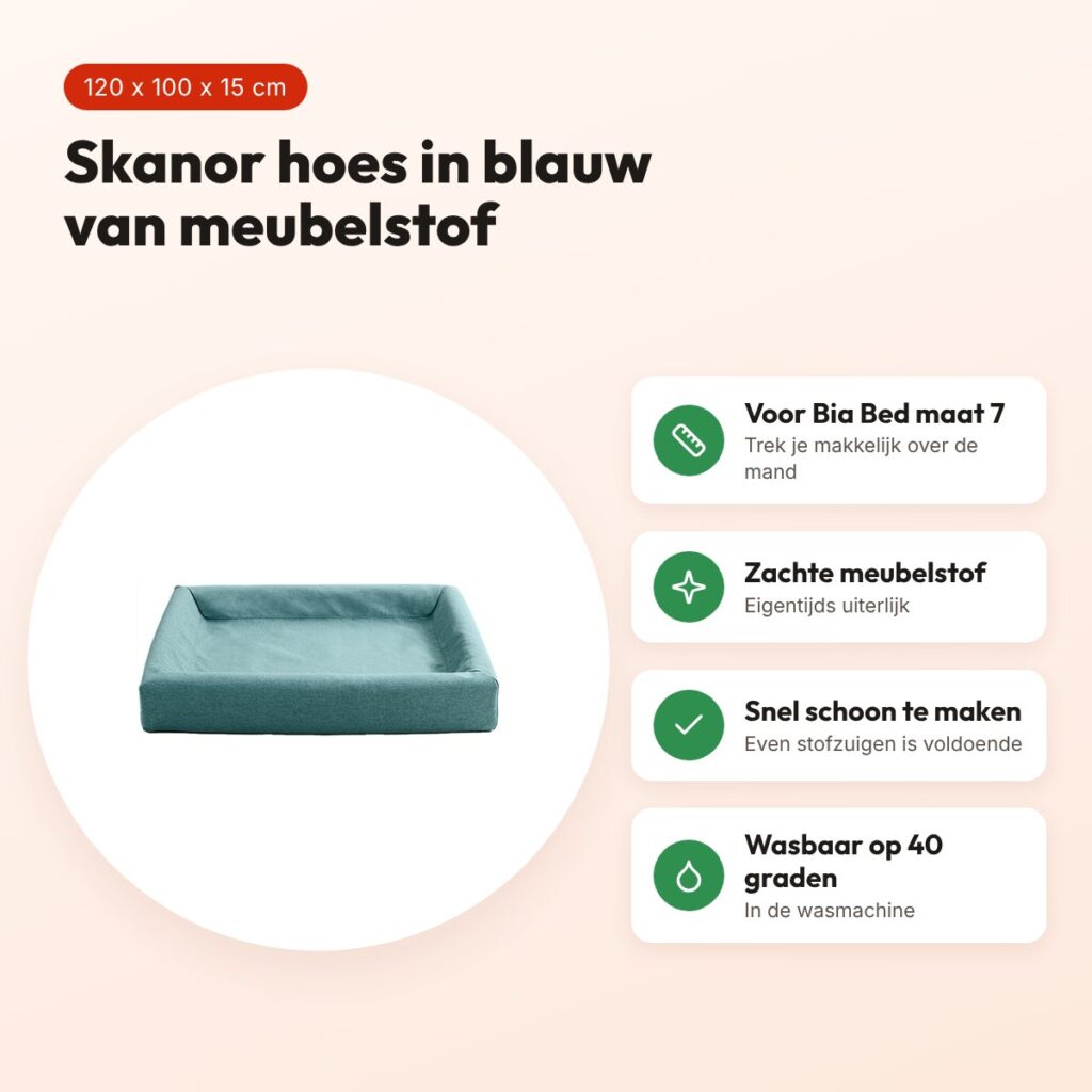 Bia Bed Skanor hoes hondenmand blauw 120 x 100 x 15 cm – maat 7 – voordelen