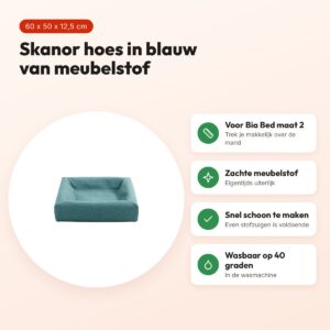 Bia Bed Skanor hoes hondenmand blauw 60 x 50 x 12,5 cm – maat 2 – voordelen