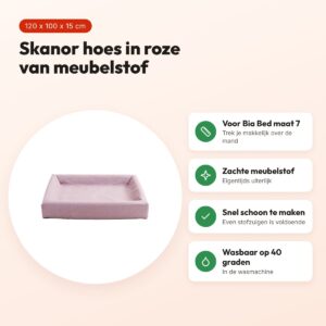 Bia Bed Skanor hoes hondenmand roze 120 x 100 x 15 cm – maat 7 – voordelen