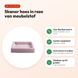 Bia Bed Skanor hoes hondenmand roze 85 x 70 x 15 cm – maat 4 – voordelen
