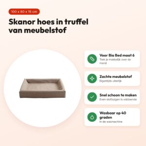 Bia Bed Skanor hoes hondenmand truffel 100 x 80 x 15 cm – maat 6 – voordelen