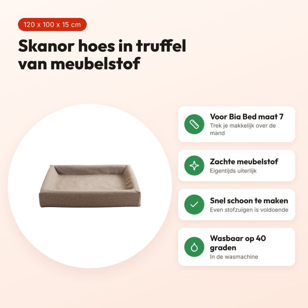 Bia Bed Skanor hoes hondenmand truffel 120 x 100 x 15 cm – maat 7 – voordelen