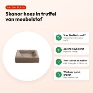 Bia Bed Skanor hoes hondenmand truffel 60 x 50 x 12,5 cm – maat 2 – voordelen